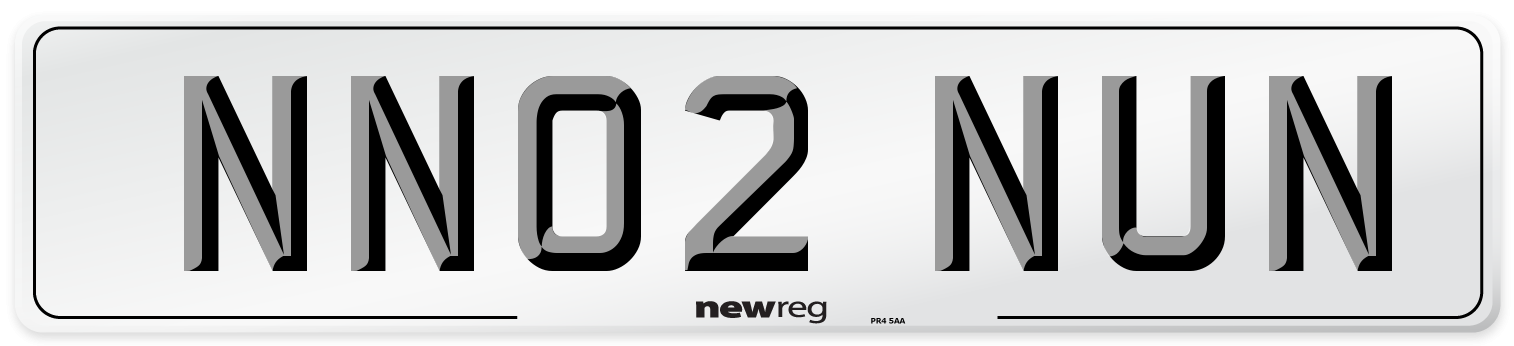 NN02 NUN Number Plate from New Reg